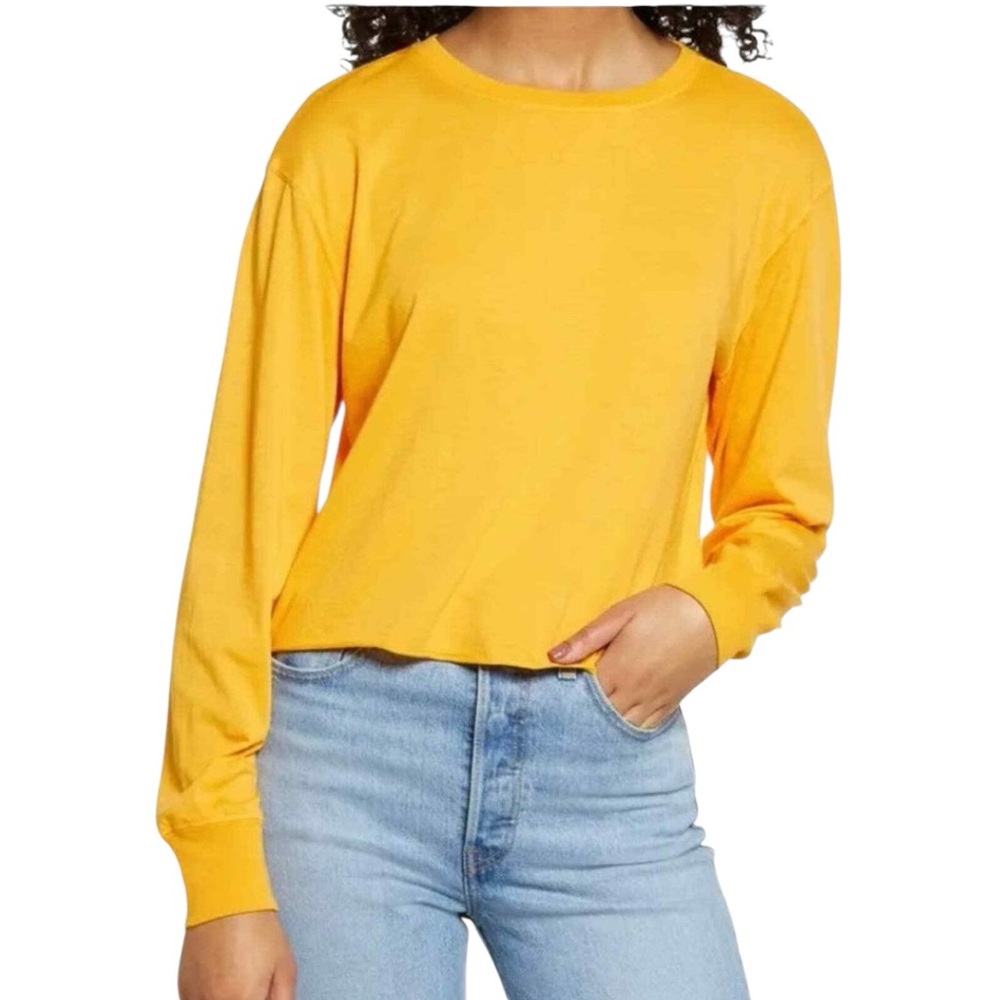 BP Orange Slice Crop Long Sleeve Tee Shirt‎ Crewneck Womens Small